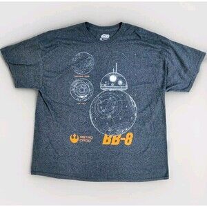 Star Wars BB-8 Astro Droid Men’s T Shirt Size 2XL Dark Gray FAST SHIPPING